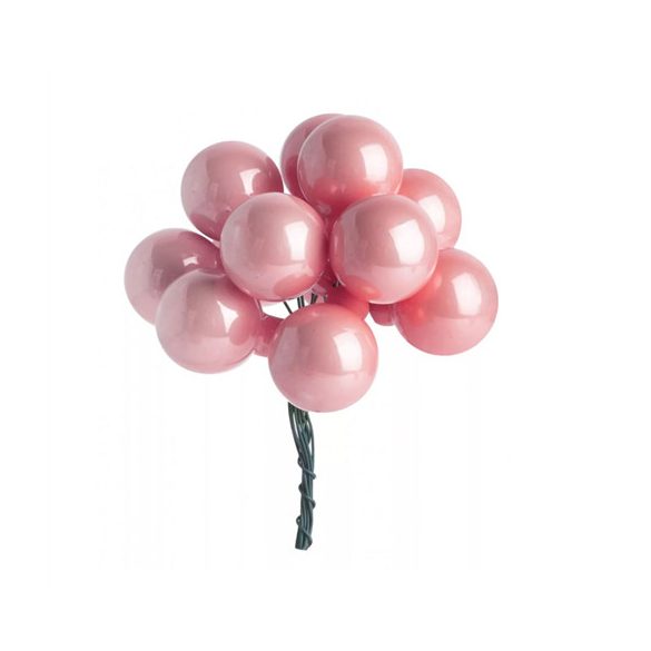 Üveg karGömb betűzős üveg pick szett 2,5 cm S/6 - Rózsaszín fényes