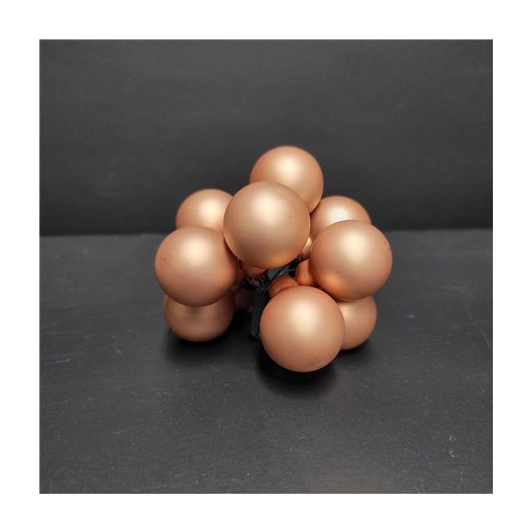 Gömb betűzős üveg pick szett 2,5 cm S/6 - Barna matt