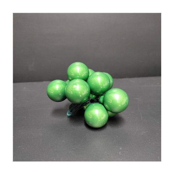 Gömb betűzős üveg pick szett 2,5 cm S/6 - Zöld fényes