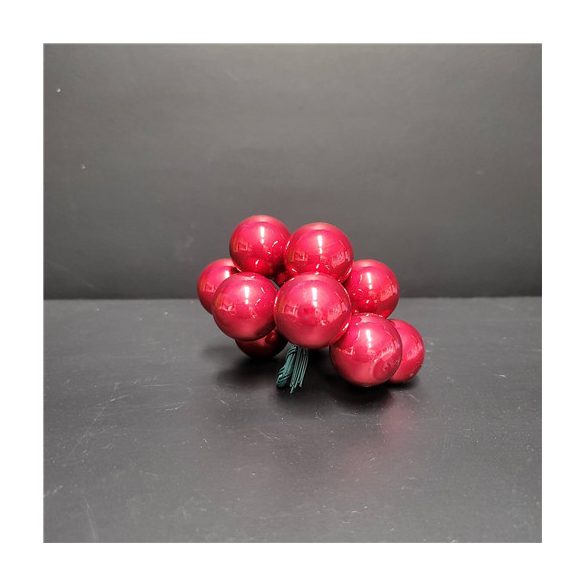 Gömb betűzős üveg pick szett 2,5 cm S/6 - Piros fényes