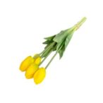 Tulipán csokor 5szálas gumi 47cm - Sárga
