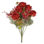 Rózsacsokor liliommal 38cm - Bordó