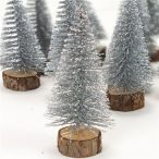 Dekor fenyőfa + talp 15 cm - Ezüst /DB
