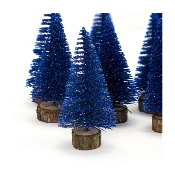 Dekor fenyőfa + talp 15 cm - Királykék /DB