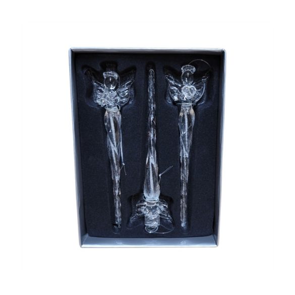 Karácsonyfadísz angyal üveg 14 cm - S/3