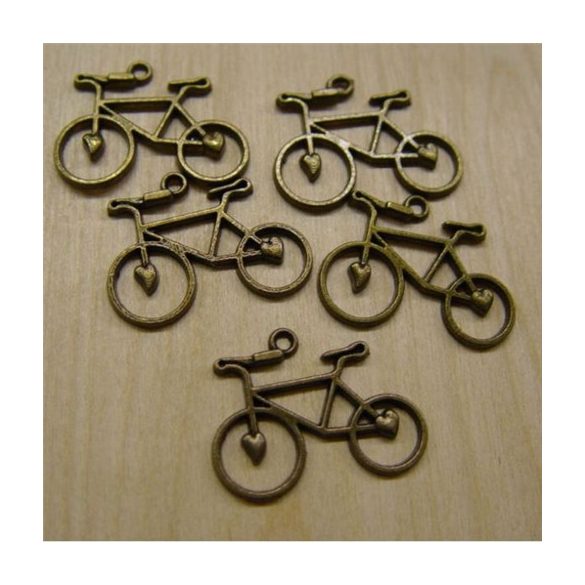 Kerékpár antiik 3x2,2 cm - Bronz 5db/csom.