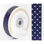 Szalag Szatén Pöttyös 25 mm x 25 m - Sötétkék