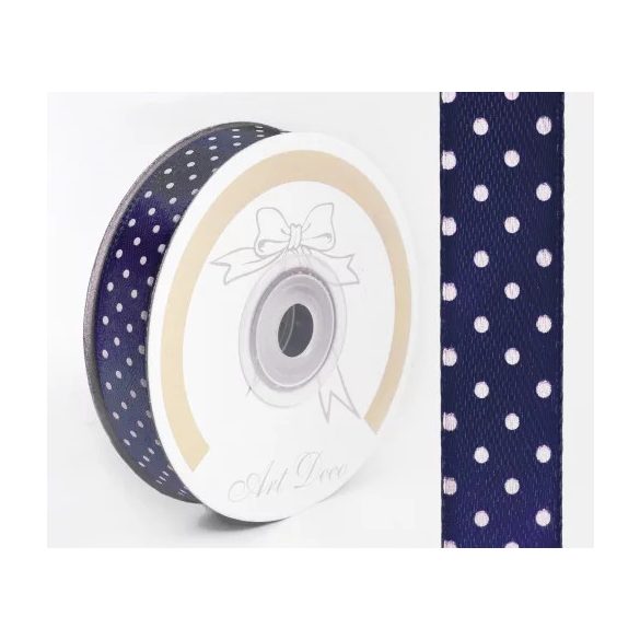 Szalag Szatén Pöttyös 25 mm x 25 m - Sötétkék