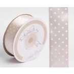 Szalag Szatén Pöttyös 25 mm x 25 m - Krém