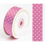 Szalag Szatén Pöttyös 25 mm x 25 m - Sötét rózsaszín