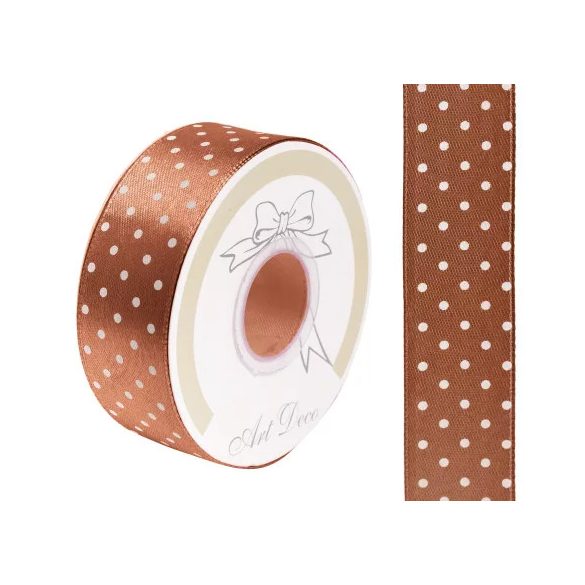 Szalag Szatén Pöttyös 25 mm x 25 m - Réz