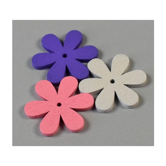 Virág fa 3cm - Feh/Rózs./Lila 20db/csom.