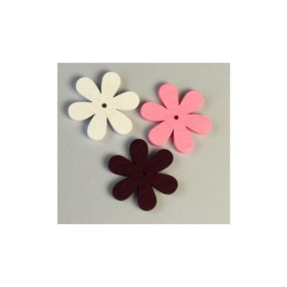 Virág fa 3cm - Feh./Rózs./Bord. 20db/csom.