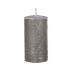 Gyertya henger paraffin 5x9cm - Metál szürke S/4