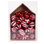 Karácsonyfa díszek mix - Piros/fehér S/58