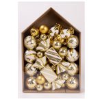 Karácsonyfa díszek mix - Arany/fehér S/58