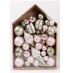 Karácsonyfa díszek mix - Zöld/rózsaszín S/52