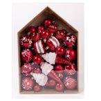 Karácsonyfa díszek mix - Piros/fehér S/52