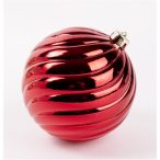 Műanyag gömb 15cm bordás - Piros