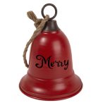 Harang fém 15cm "Merry" felirattal - Piros