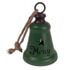 Harang fém 15cm "Merry" felirattal - Zöld