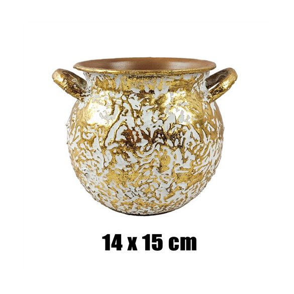 Kaspó bádog 14x15cm - Arany