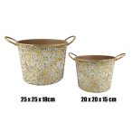 Kaspó bádog 25x10cm, 20x15cm szett - Arany S/2