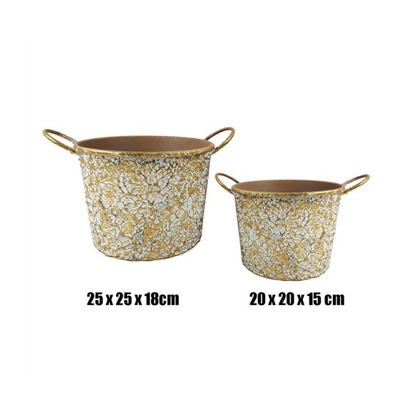 Kaspó bádog 25x10cm, 20x15cm szett - Arany S/2