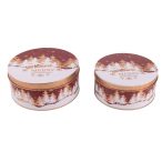 Bádog kördoboz "Fenyőerdő" 14-16cm szett - S/2