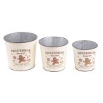 Bádog kaspó "Gingerbread" szett 11,5-15cm - S/3