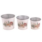 Bádog kaspó "Szarvas" szett 11,5-15cm - S/3