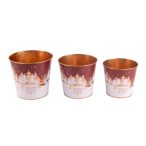 Bádog kaspó "Fenyőerdő" szett 11,5-15cm - S/3