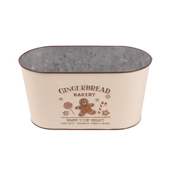 Bádog kaspó "Gingerbread" 23x12cm