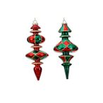   Karácsonyfadísz akaszható üveg 25cm - Piros/zöld 2féle 