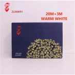   Fényfüzér sötétzöld vezetékes 200 LED-es 20m+3m - Melegfehér