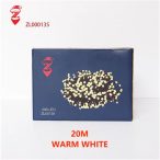   Fényfüzér sötétzöld vezetékes 200 LED-es 20m+5m - Melegfehér