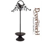 Ékeszertartó madárka dísszel fém 22x38x10cm fekete