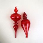 Karácsonyfadísz üveg 20/24xm - Álátszó piros S/2