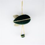 Karácsonyfadísz zeppelin 7x14cm - Zöld