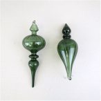 Karácsonyfadísz üveg 20/24xm - Álátszó zöld S/2