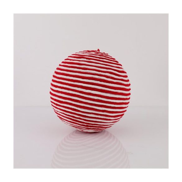 Cukor gömb 30cm - Piros/fehér
