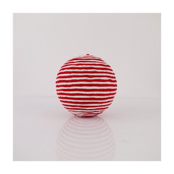 Cukor gömb 20cm - Piros/fehér