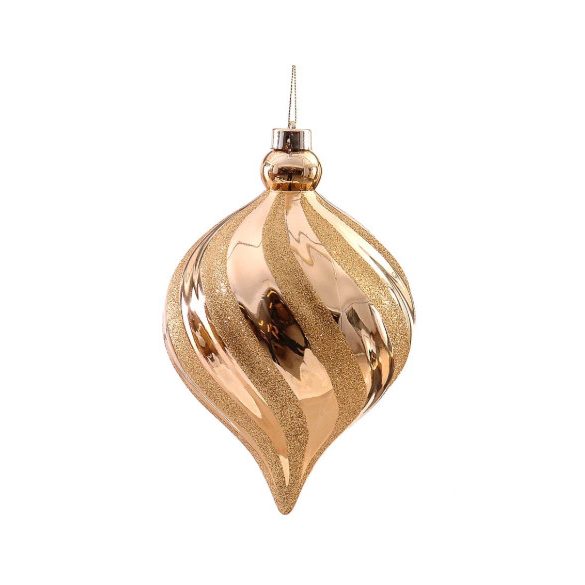 Gömb műanyag 23cm csavaros - Arany 