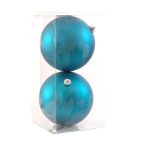 Gömb műanyag 20cm - Matt türkiz kék S/2