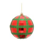 Gömb műanyag disco 20cm - Piros/zöld