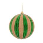 Gömb műanyag 20cm - Zöld/arany