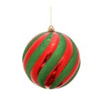 Gömb műanyag 20cm - Zöld/piros