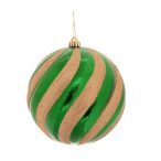 Gömb műanyag 20cm - Zöld/arany