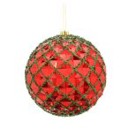 Gömb műanyag 20cm - Piros/Zöld