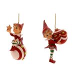 Elf manó gömbel 11cm poly - 2féle